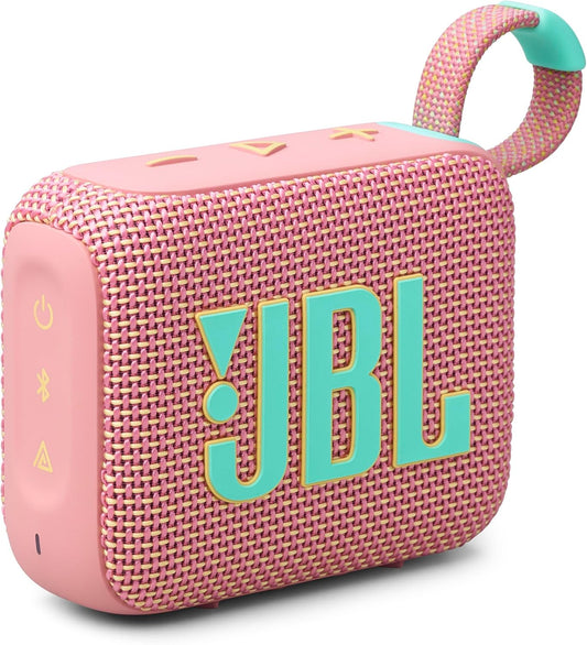 JBL GO 4 Bluetooth Speaker, USB-C Charging, IP67 Dustproof and Waterproof, App Compatible, Passive Radiator, Portable, Swatch Pink JBLGO4PINK