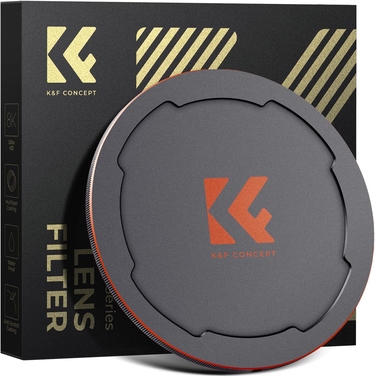 K&F Concept 77mm Magnetic Lens Cap, Magnetic Adhesion, Convenient Installation, Magnetic Lens Cap with Screws, Aluminum Alloy, Shock Resistant