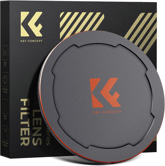 K&F Concept 77mm Magnetic Lens Cap, Magnetic Adhesion, Convenient Installation, Magnetic Lens Cap with Screws, Aluminum Alloy, Shock Resistant