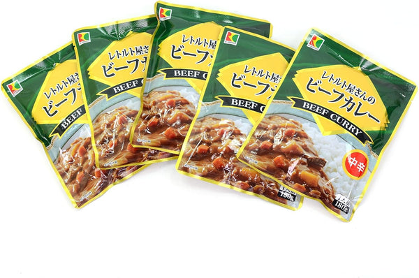 Tosa Flavor Market Retort Curry Hayashi Beef Food Comparable Set of 5 Instant Curry Curry Rice Retort Shop Beef Curry Sweet Flavor Spicy Medium Spicy Retort Food (B. Medium Spice x 5)