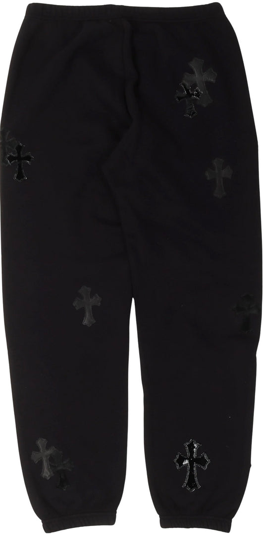 CHROME HEARTS 'PONYHAIR MULTICROSS' BLACK SWEATPANTS