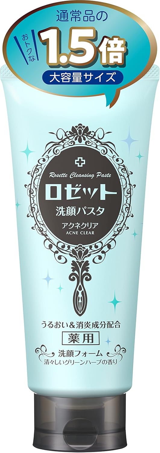 New Rosette Facial Cleansing Pasta, Acne Clear, 6.3 oz (180 g) (Large Capacity, 1.5 Times) Medicated Acne