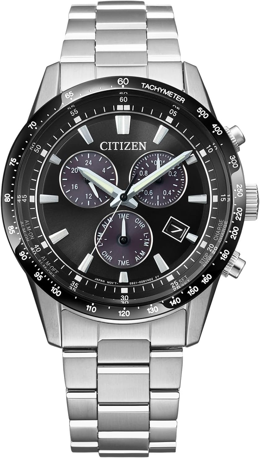 Citizen BL5614-59E Men’s Watch, Chronograph, Eco-Drive, Water Resistant to 10 ATM, Business, Silver/Black