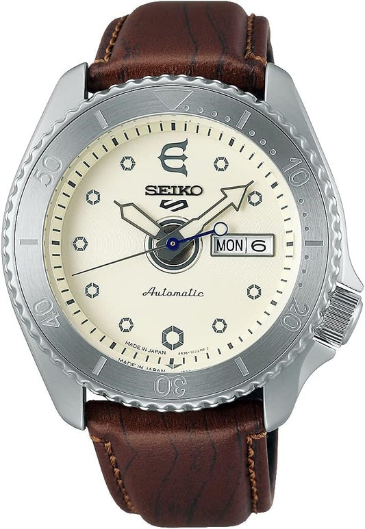Seiko SBSA103 5 Sports x Evisen Skateboard Collaboration Limited Edition Automatic Mechanical Wristwatch, Men's, Seiko Five Sense, sports