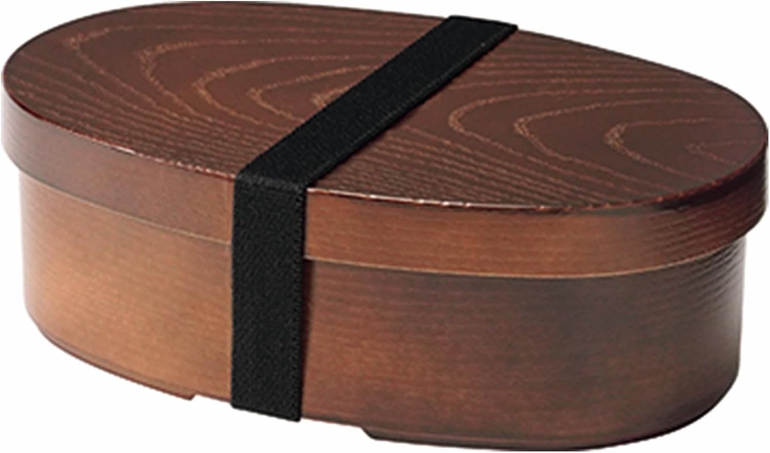 Kakusee Curved Wappa Style Bento Box, Oval Type, 16.9 fl oz (500 ml), Made in Japan, Dishwasher and Microwave Safe, Middle Lid, Rubber Band Included, Men's and Women's, Stylish, Lunch Box, Company