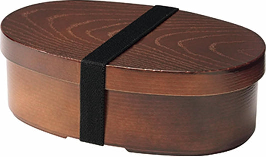 Kakusee Curved Wappa Style Bento Box, Oval Type, 16.9 fl oz (500 ml), Made in Japan, Dishwasher and Microwave Safe, Middle Lid, Rubber Band Included, Men's and Women's, Stylish, Lunch Box, Company