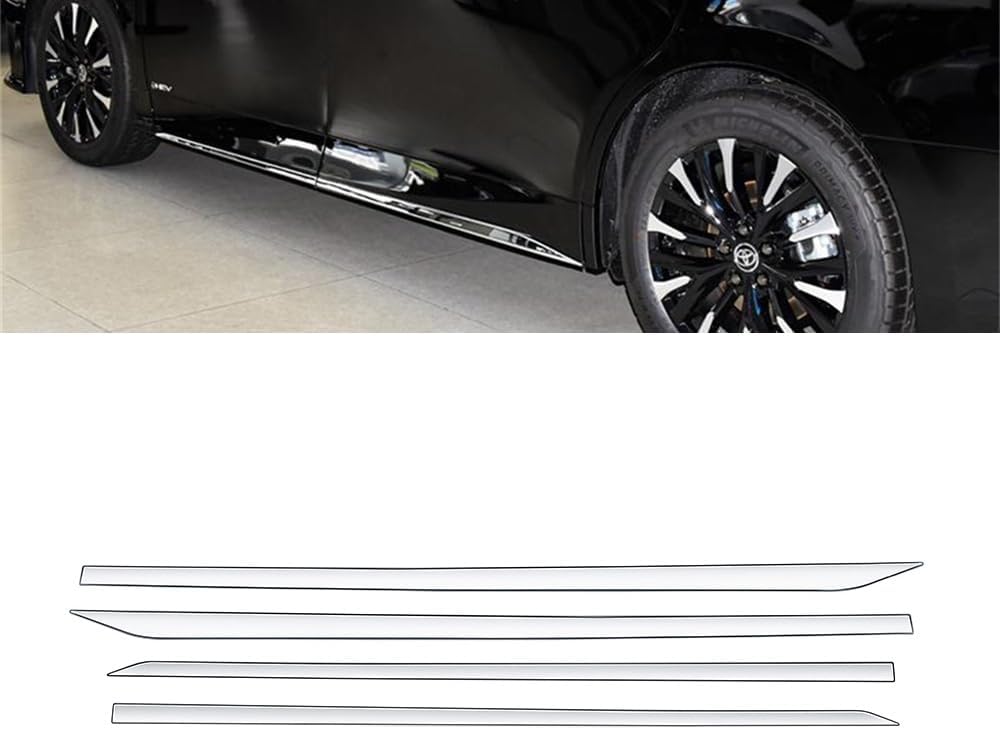 Alphard 40 Series Vellfire 40 Series Side Lip Garnish, Door Lower Garnish, Custom Parts, Aero Parts, Exterior Accessories, 4 pcs, Plated Finish