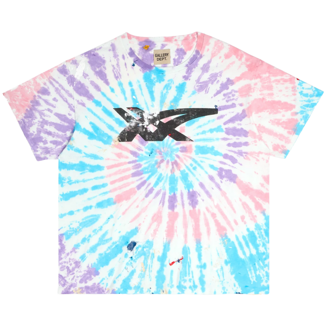 GALLERY DEPT. ASICS 'SOUND MIND BODY' MULTICOLOR TIE DYE PAINT TEE