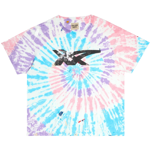 GALLERY DEPT. ASICS 'SOUND MIND BODY' MULTICOLOR TIE DYE PAINT TEE