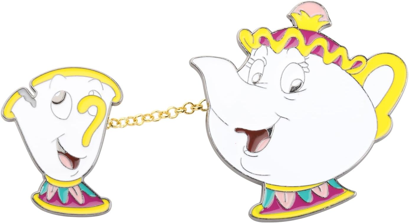 KEYCHIN Mrs.Potts And Chip Broche Inspirado en Bestia Belleza Regalos Mrs. Potts Tea & Biscuit Jewelry
