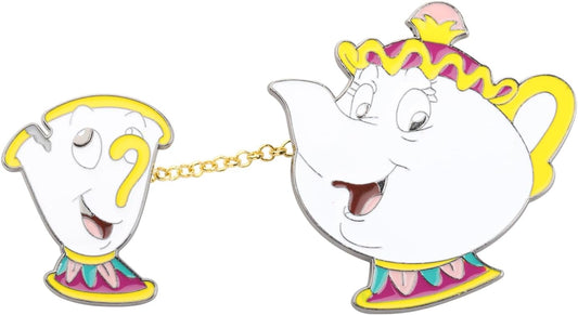 KEYCHIN Mrs.Potts And Chip Broche Inspirado en Bestia Belleza Regalos Mrs. Potts Tea & Biscuit Jewelry