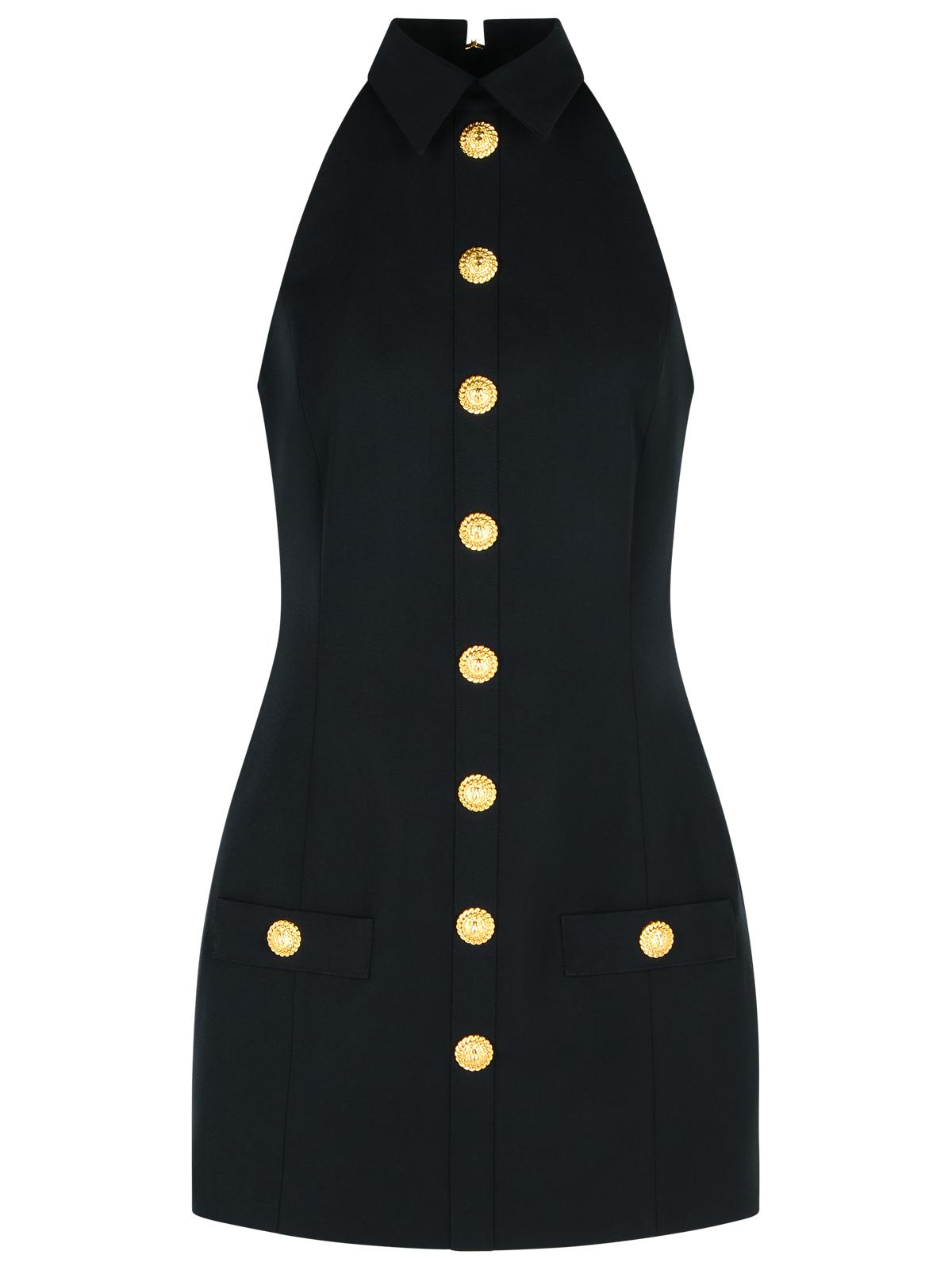 Balmain バルメインブラックバージンウールショートドレス - Image 1
