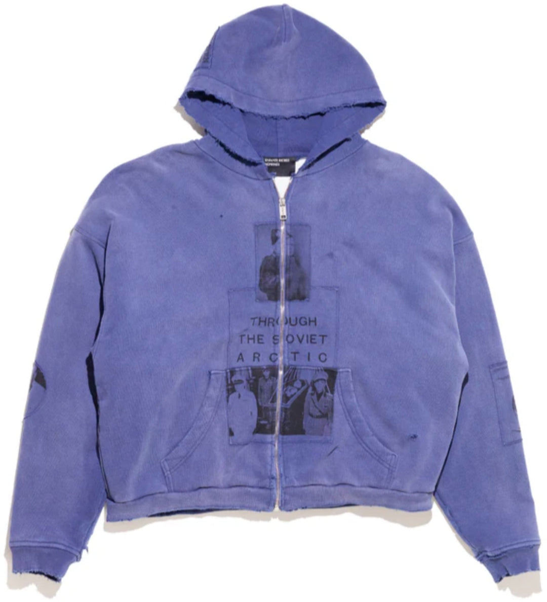 ENFANTS RICHES DÉPRIMÉS 'SPRUCE BLUE' SOVIET ARCTIC ASSEMBLAGE ZIP UP HOODIE
