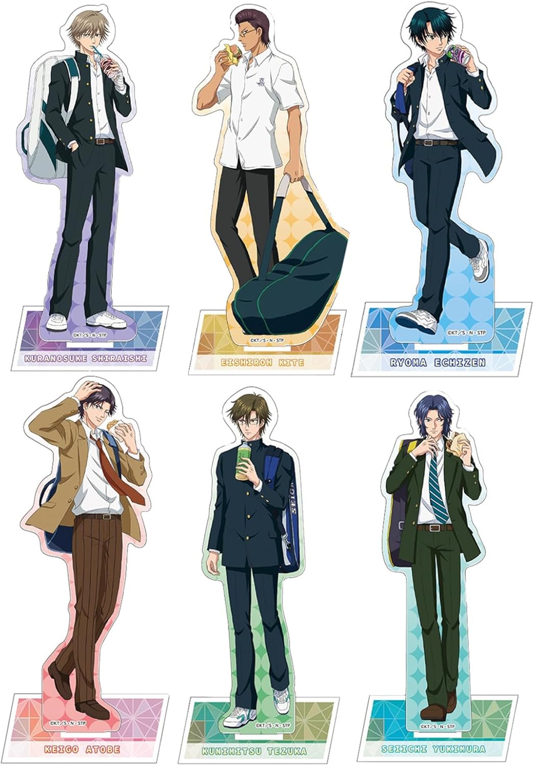 アクリルスタンド 新テニス 王子様 越前リョーマ 手塚国光 不二周助 アクリル 台座 可愛い 札を立て 部屋の置物 展示用デコレーション アニメ グッズ (Gセット)