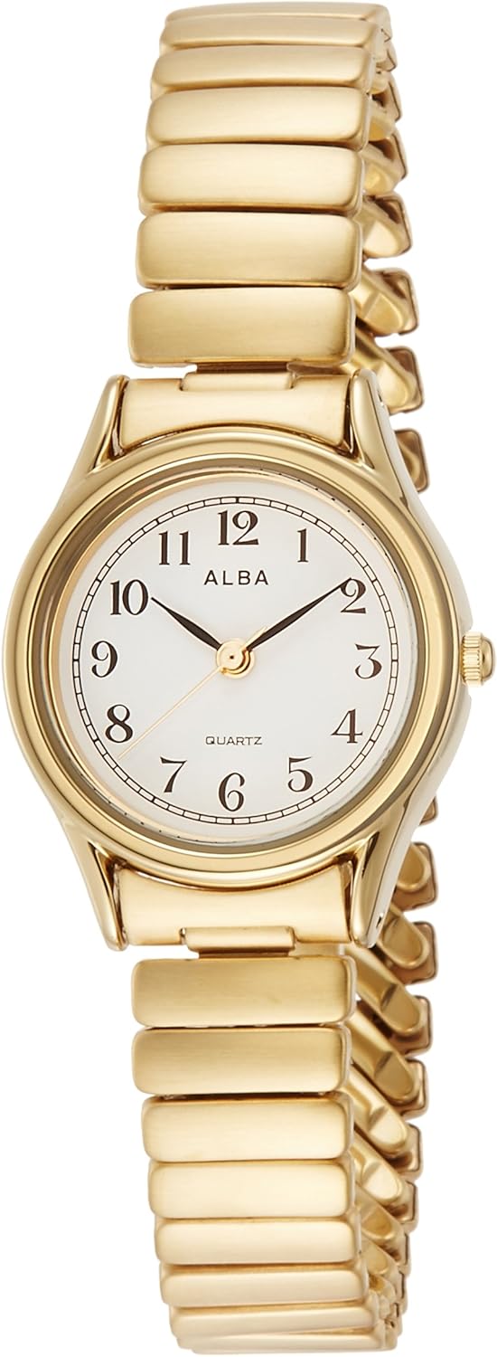 Seiko AQHK440 Women's Alba Quartz Watch Watch Gold, Dial color - white, watch