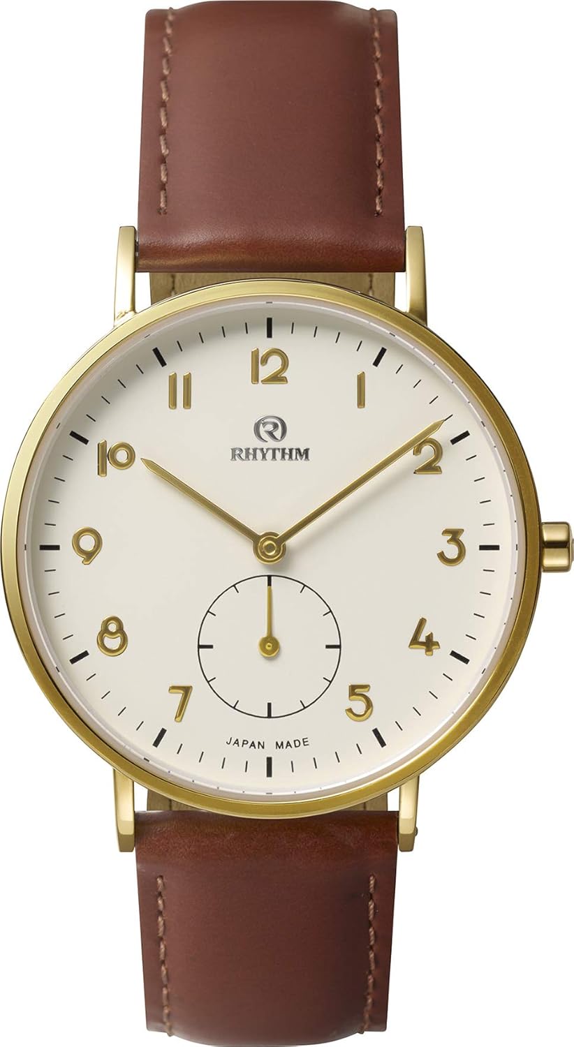 cenno 9ZR004RH18 Rhythm Industrial Wristwatch, Men’s & Women’s (Unisex), Made in Japan, Genuine Leather
