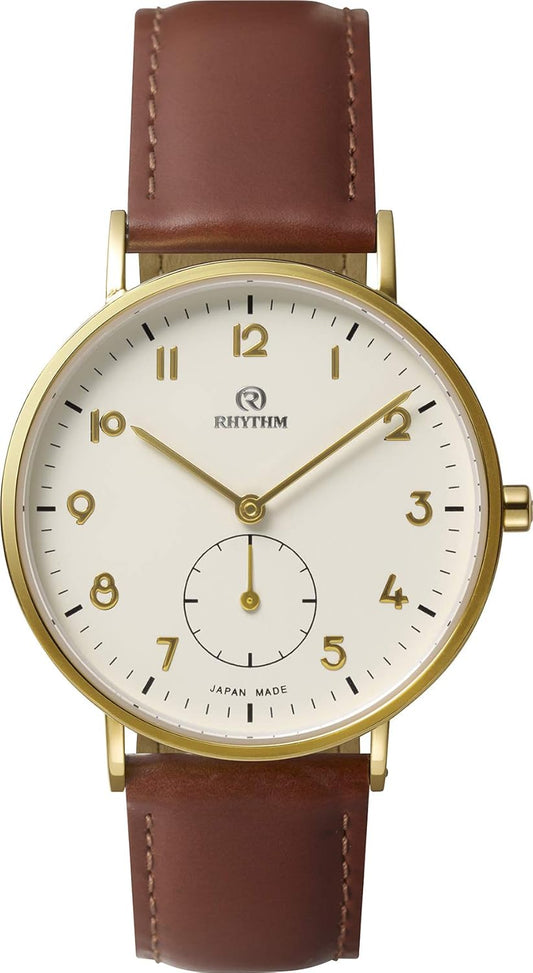 cenno 9ZR004RH18 Rhythm Industrial Wristwatch, Men’s & Women’s (Unisex), Made in Japan, Genuine Leather