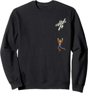 Disney Pixar Toy Story Buzz Lightyear Flying Woody Falling Sudadera