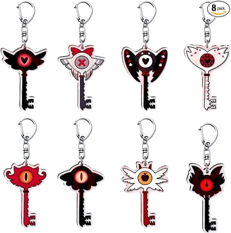 Hazbin Hotel Aristle Pendant Keychain Devil Eye Acrylic Creative Backpack Accessory Anime Goods Hazbin Hotel Goods Mascot