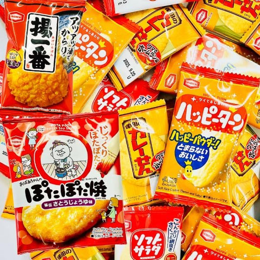 Kameda Seika Assortment, 5 Types, 90 Bags, Individually Wrapped, For Institutional Use, Happy Turn, Curry Rice Crackers, Soft Salad, Potapotayaki, Age Ichiban, Small Portions, Small Bags, Sweets
