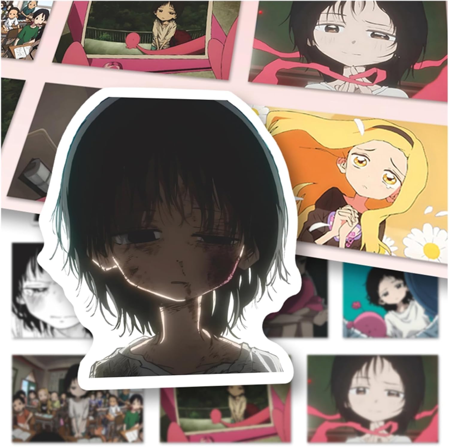 Tacopy Shizuka Kuze Marina Micazaka Anime Moe Goods Stickers, 98 Pieces, PVC, Waterproof, Cute, Stylish, Waterproof, Popular, Anime Manga Stickers, Diary, Stickers, DIY, Car, Motorcycle, Helmet