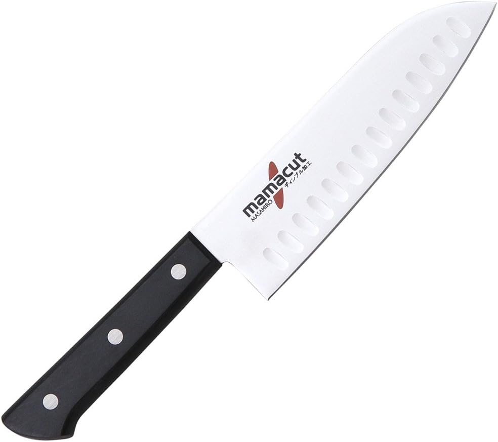 Masahiro 24401 Household Stainless Steel Knife, Mama Cut, Dimple, Santoku Knife