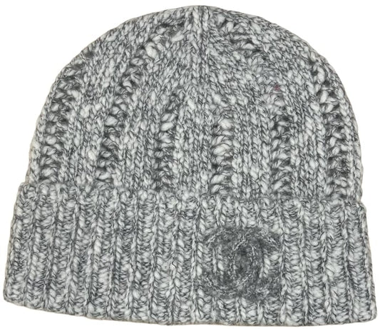 CHANEL 'GREY/WHITE' CASHMERE CLOCHE BEANIE