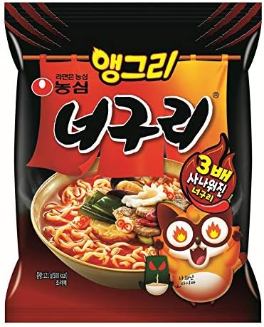 Noguri Noguri Ramen, 4.3 oz (121 g), 5 Servings | Noguri Udon Noguri Udon Super Spicy Version, 3 Times Spicy Than Dry! Addictive Spicy Enri | Noguri Udon, Korean Ramen, Dried Noodles, Instant Noodles