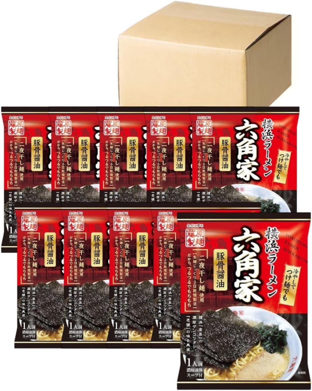Fujiwara Seimen Yokohama Ramen Rokukakuya Tonkotsu Shoyu 122g x 10 Packs, Rokukakuya, Famous Shop, Local Specialty, Rich, Creamy, Instant Noodles, GOS Original