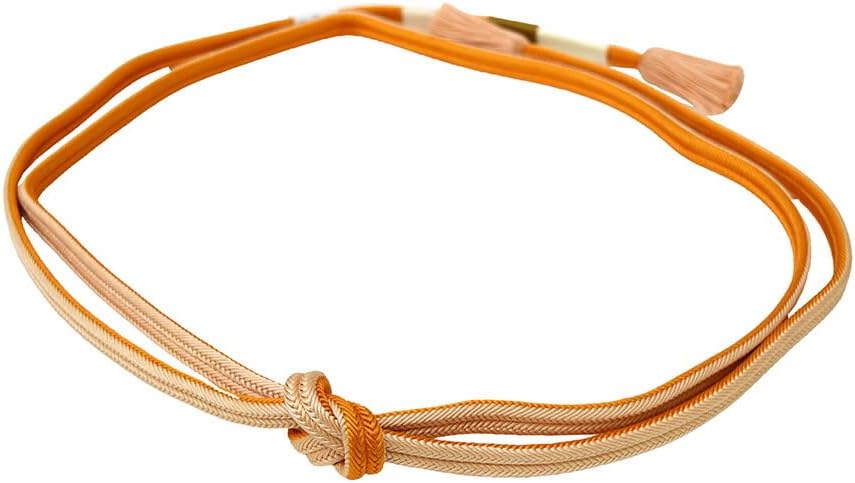 Nagomiya, Genuine Silk Belt Keikan (Day/Night), Reversible, Bright, Long, Traditional Crafts, Kyoto Braid, Square Cedar Set, Stranded Tassel