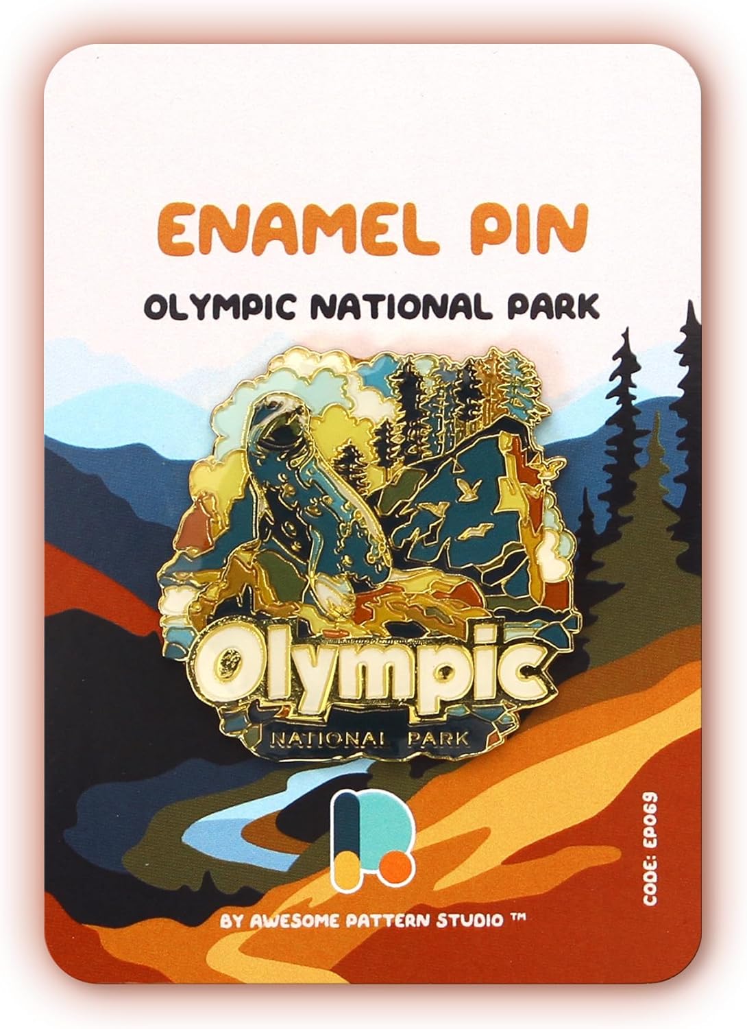 Pin esmaltado – Parque Nacional Olímpico. Edición de coleccionista, duradero y elegante pin de recuerdo para mochilas, chaquetas, sombreros y accesorios, regalo para amantes del parque nacional