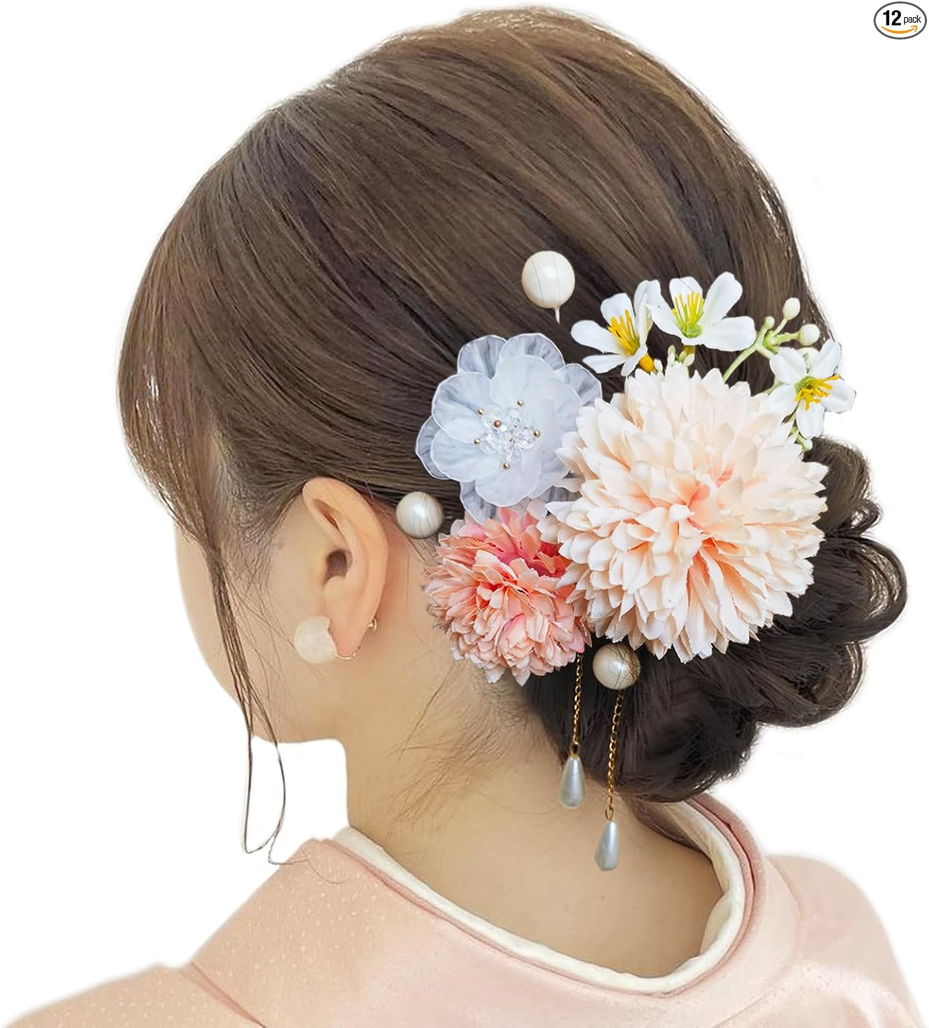 Baramoly Hair Ornament, Yukata, Kimono, Daisies, Preserved Flowers, Artificial Flowers, Flower Decoration, Festivals, Fireworks Displays, Coming of Age Ceremonies, Weddings, Graduation Ceremonies,