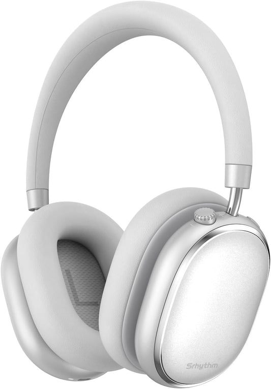 Srhythm NC95 Wireless Headphones Bluetooth 6.0 Hybrid Noise Cancelling Over-ear Headphones with Ambient Sound Mode, ENC Microphone, Up to 100 Hours of Continuous Playback, Silver
