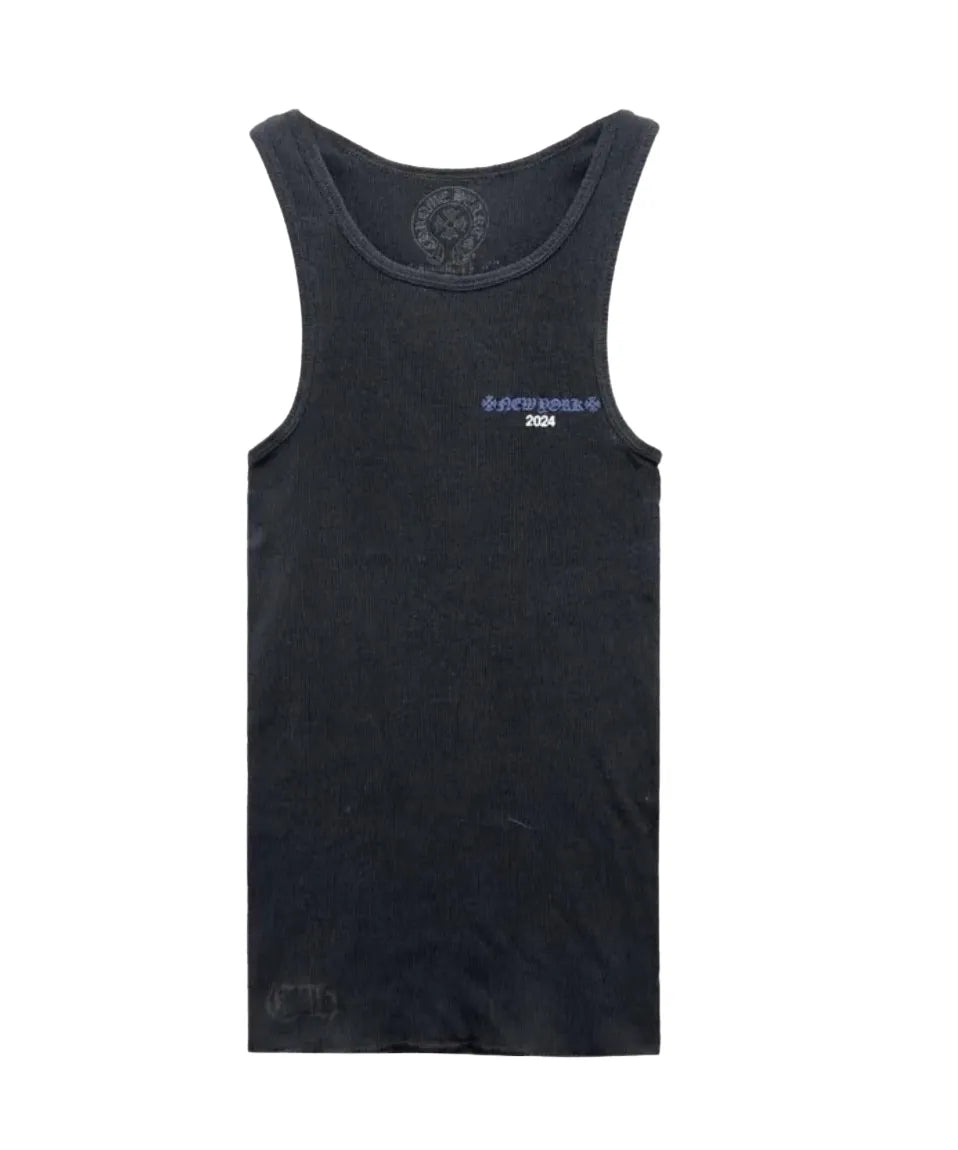 CHROME HEARTS 'ROLLING STONE' BLACK TANK TOP
