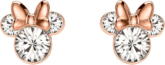 Disney Minnie Mouse Silver Plated Crystal Stud Earrings (More Colours Available)