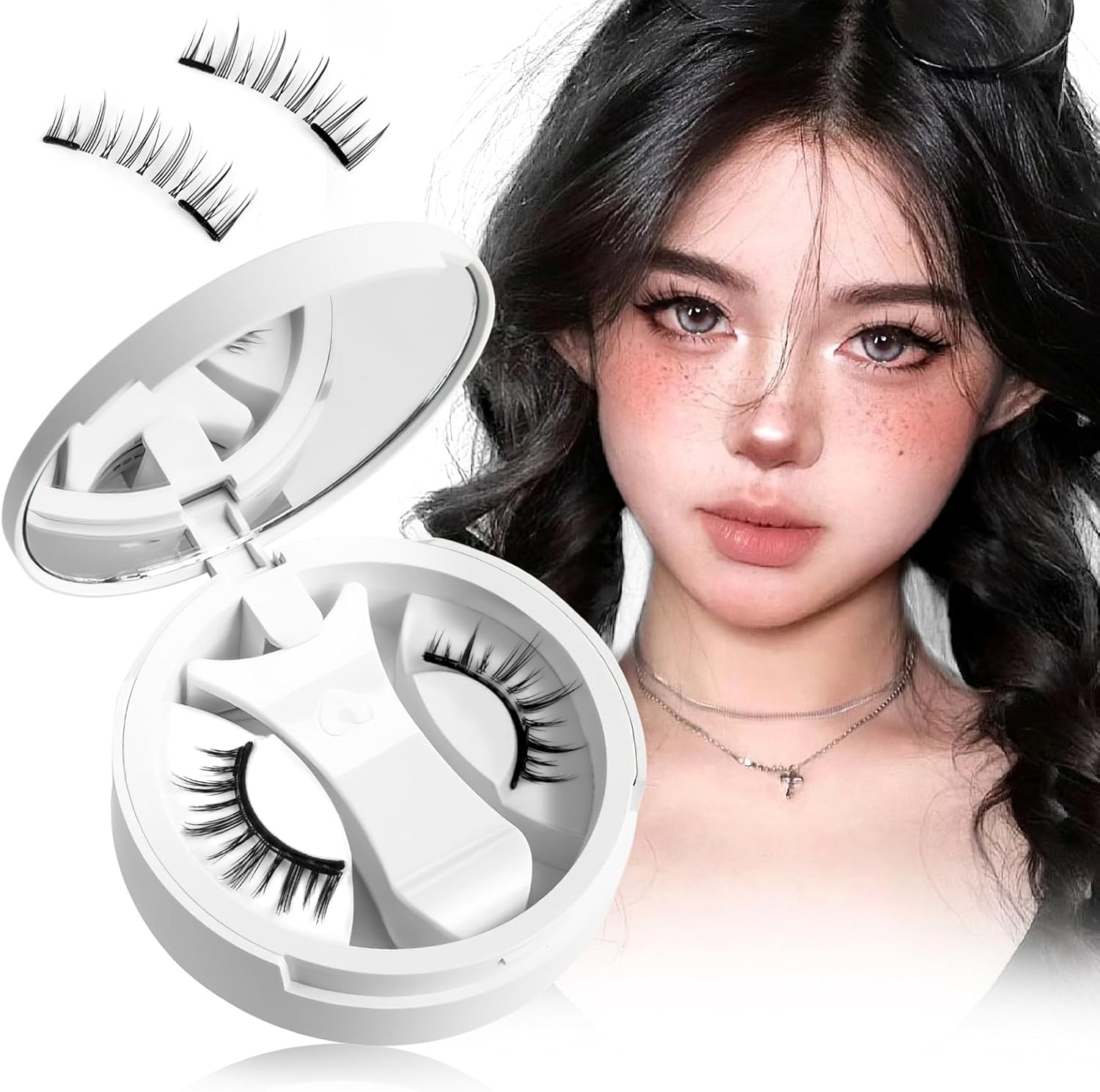 Magnetic False Eyelashes, Magnetic Eyelashes, Magnetic False Eyelashes, Integrated, Reusable, No Glue Required, Ultra Lightweight, Large Eyelashes, Magnet, High Quality Fiber, Long Lasting,