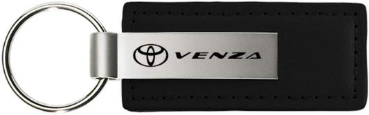 Toyota Venza Black Leather Keychain, Black
