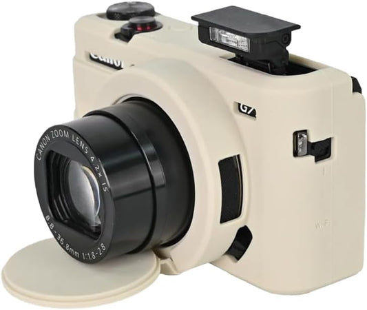 RGTUONT Canon Powershot G 7 X Mark III Camera Protective Case, Full Protection Soft G 7 X III Silica Gel Cover Removable Lens Cover Protective Cover, For Canon G 7 X III G 7 X 3 (Beige)