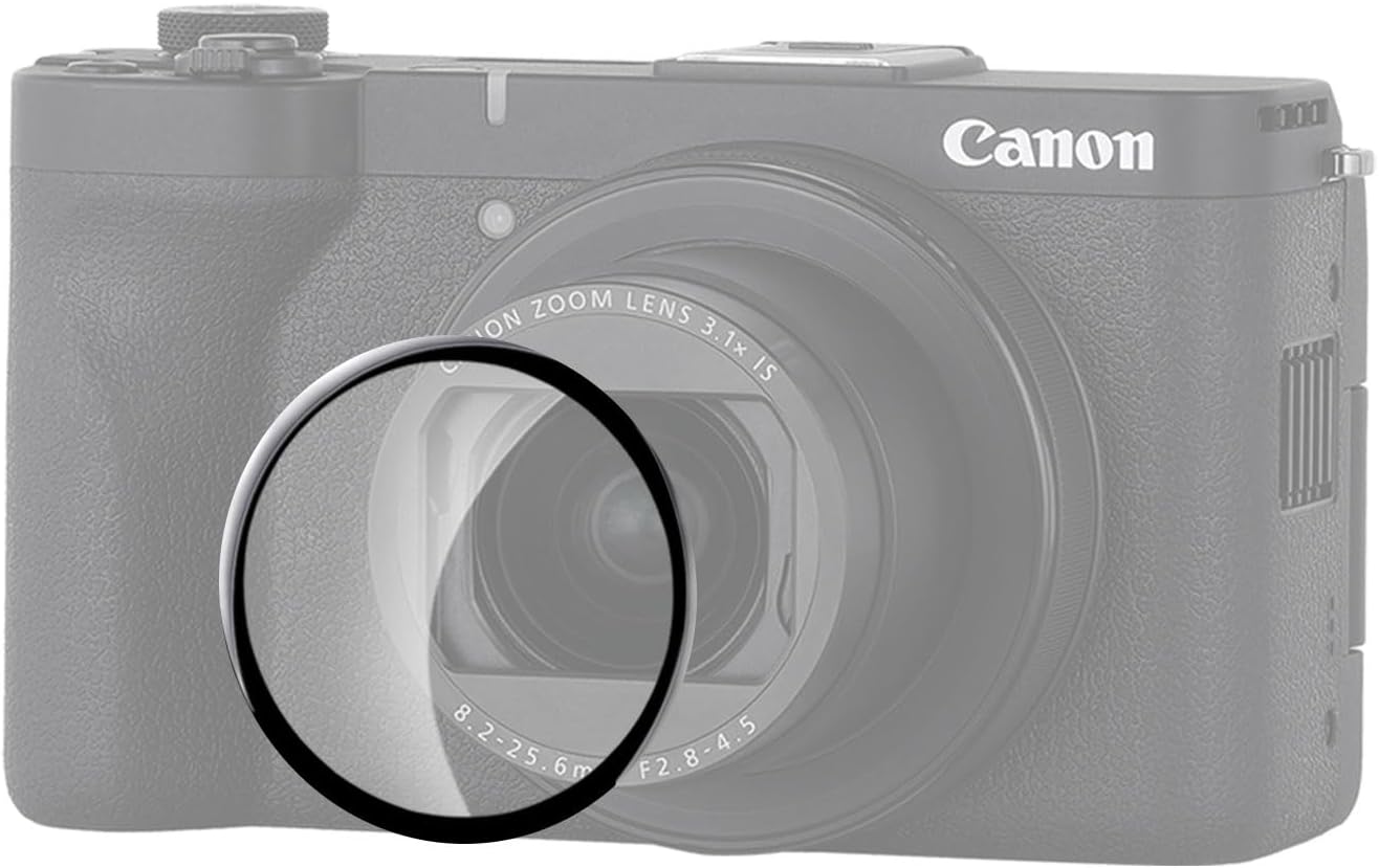[1 Sheet] Canon PowerShot V1 Camera Lens Protective Film [HVUYAL] Asahi Glass 9H UV Filter, Lens Protection Filter, Lens Protection, Highly Transparent, Shatterproof, Shockproof, Stain Resistant