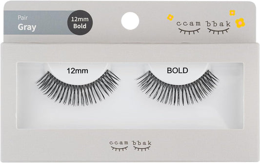 CCAMBBAK Kampak Bold Eyelash Eyelash Extensions Semi-Permanent Idle Type 0.4 - 0.5 inches (10 - 12 mm), Matsueku Self Natural, Popular, DIY False Eyelash (Black, 0.55 inches (12 mm) Bold (Black))