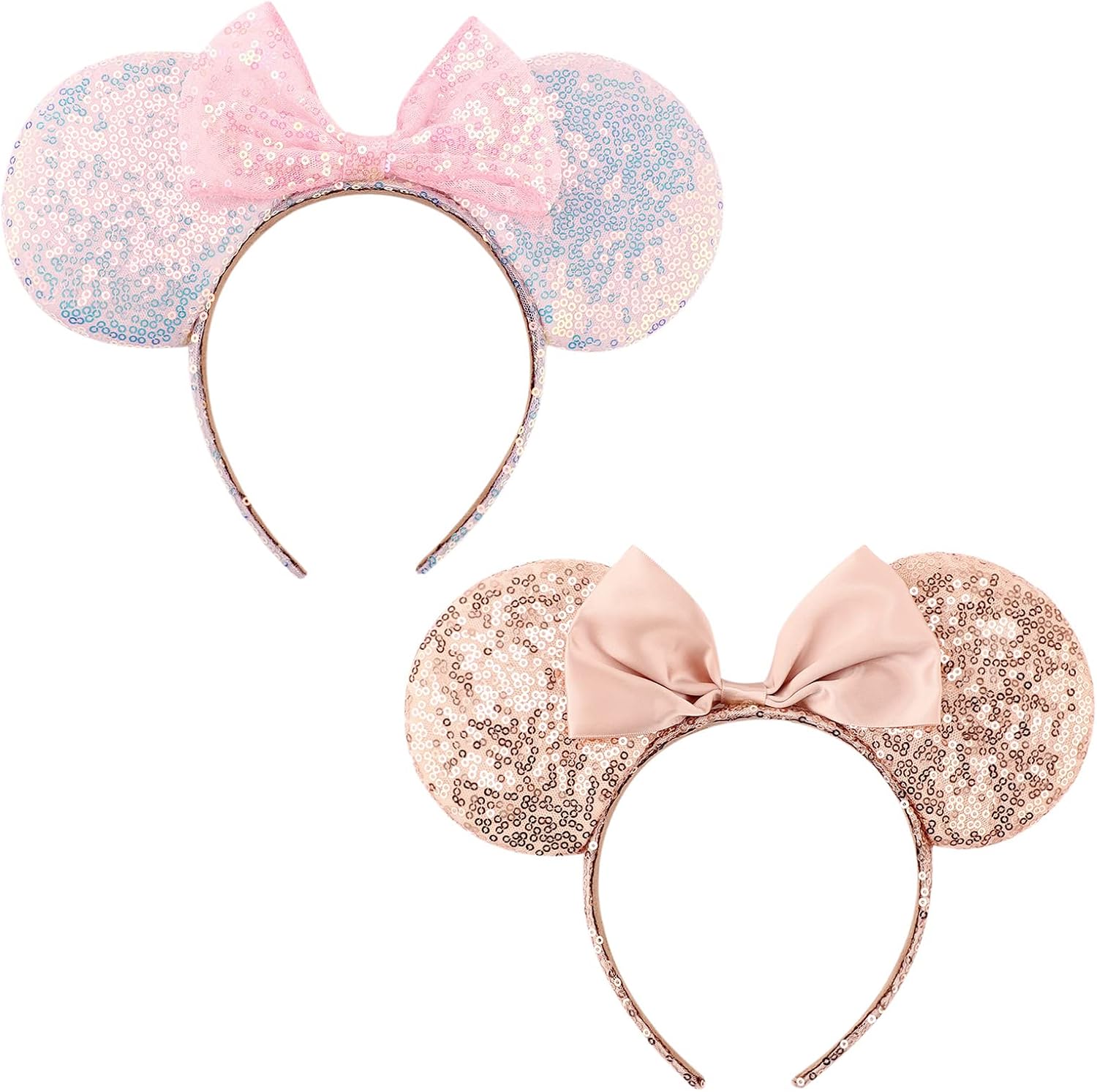 DRESHOW Mouse Ears Bow Headbands Sequins Party Decoration Cosplay Costume for Women