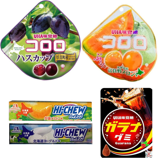 【北海道限定】ご当地グミ＆ハイチュウ ストック詰め合わせ (コロロ 2種, ガラナグミ, ハイチュウ 2種) ［計5点セット］毎日のおやつ・子どもへのご褒美・まとめ買いに最適