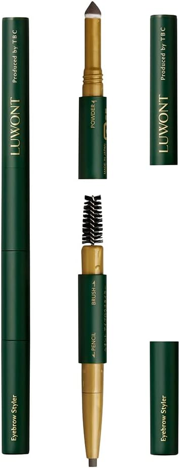 TBC LUWONT 3 in 1 Luon Eyebrow Styler Light Black (Pencil, Powder, Brush, Men's Makeup, Men's Cosmetic)