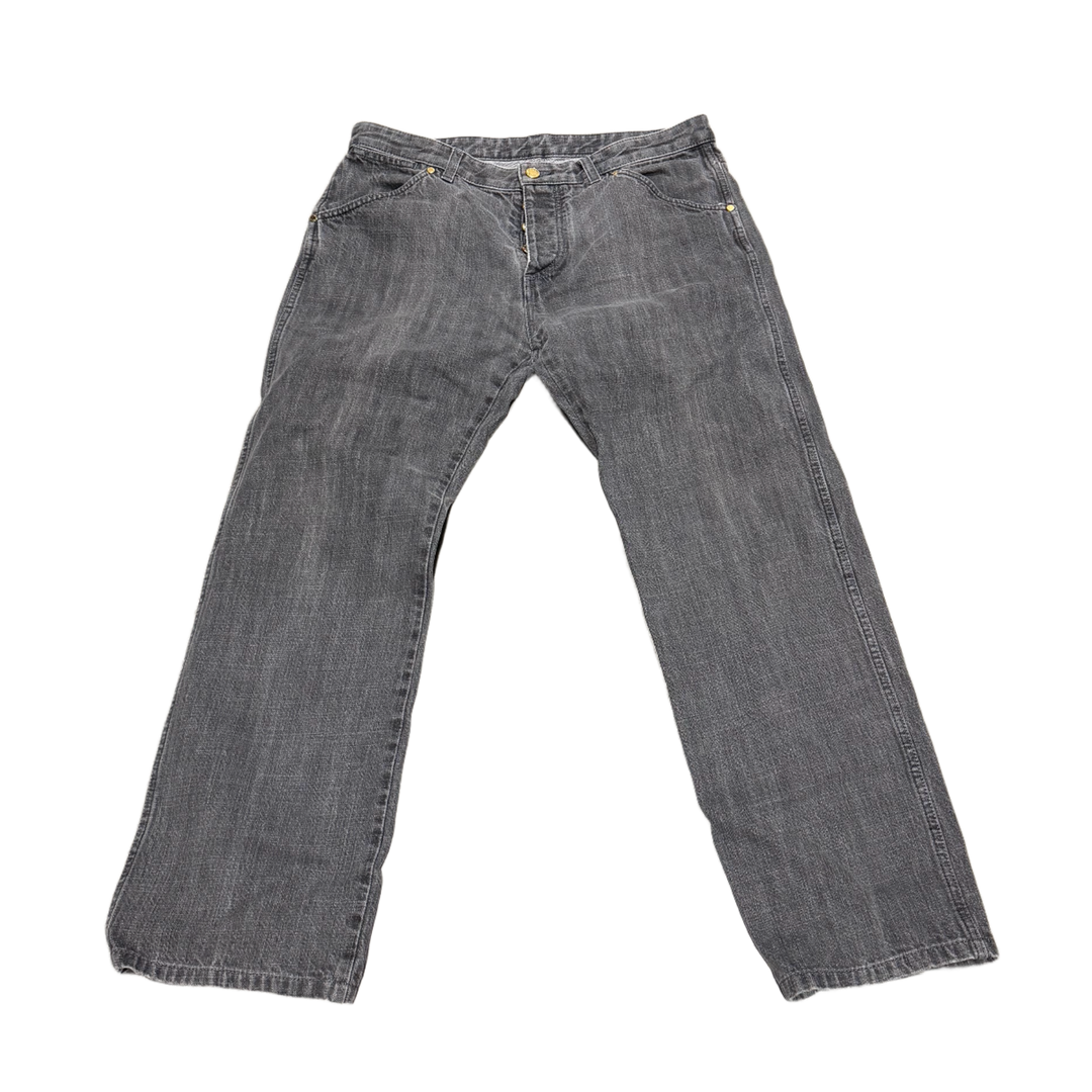 LOUIS VUITTON 'GREY MID-RISE' STRAIGHT LEG JEANS