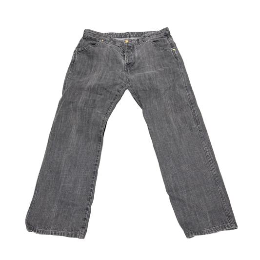 LOUIS VUITTON 'GREY MID-RISE' STRAIGHT LEG JEANS
