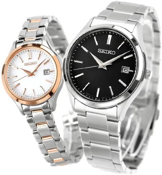 Seiko SBPX147 STPX096 Wristwatch, Pair Watch, Comes with Box, Wrapped, Solar, Couple, Anniversary, Men's and Women's, Bracelet Type