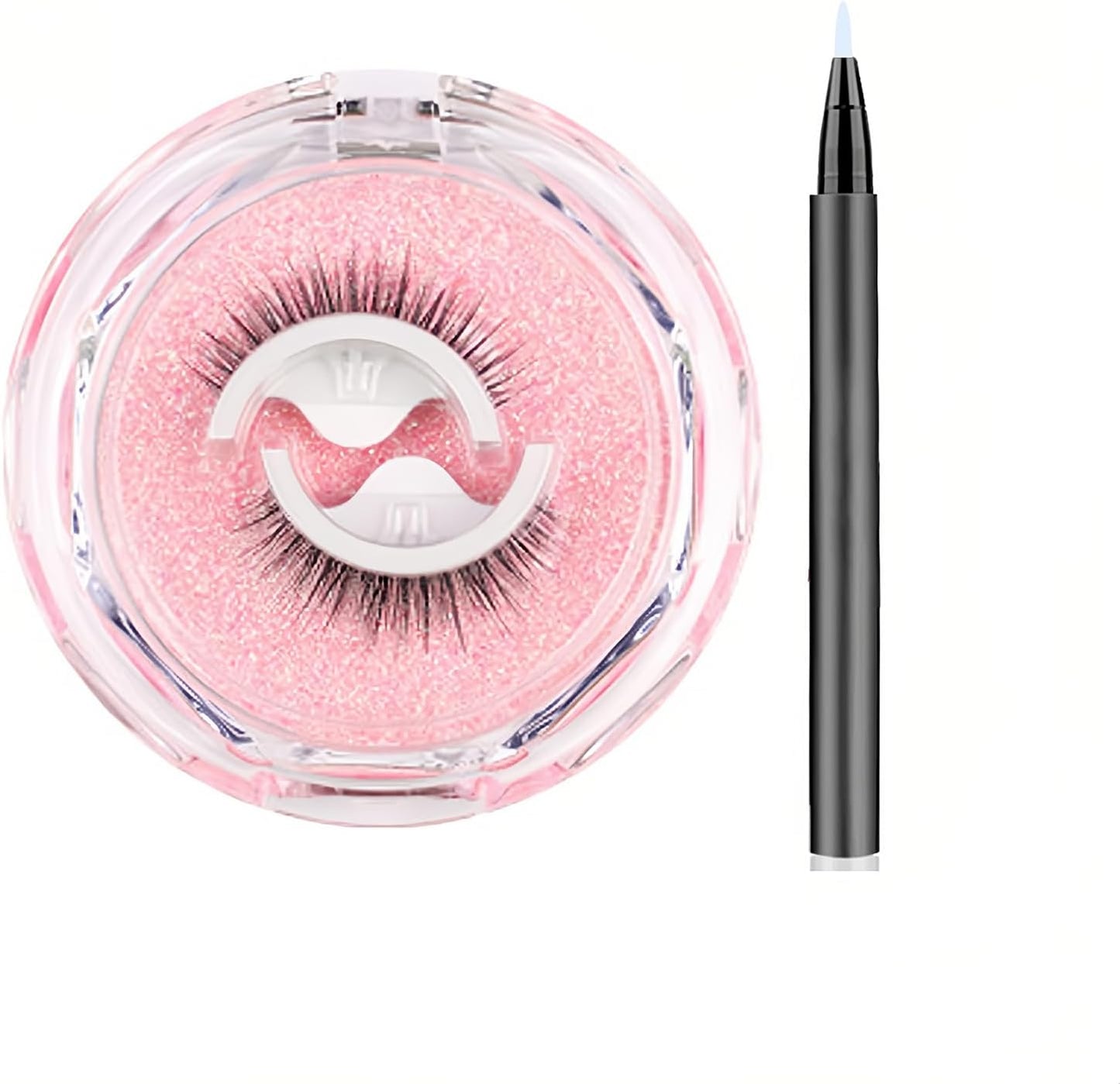 Eyelashes Natural Handmade DIY DIY No Glue Required Natural False Eyelashes Perfect for Daily Makeup 1 Pair with Adhesive for Repeated Beginners Less Irritation (W08 No Make)