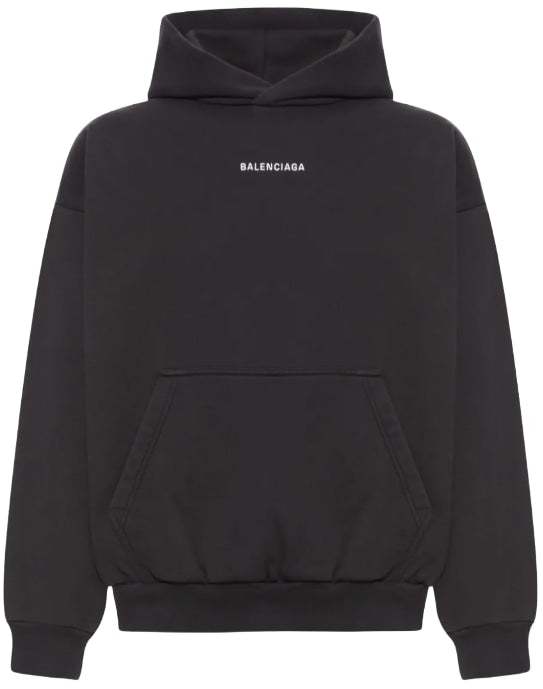 BALENCIAGA 'EMBROIDERED' LOGO PRINT HOODIE