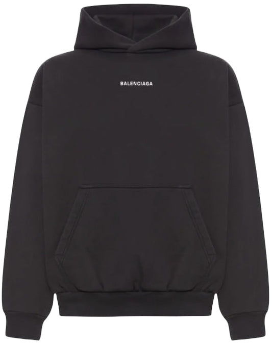 BALENCIAGA 'EMBROIDERED' LOGO PRINT HOODIE