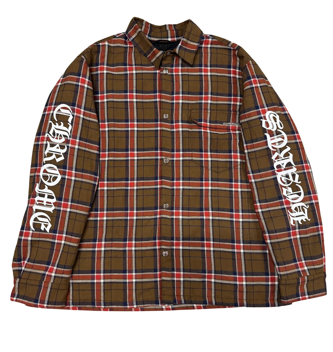 CHROME HEARTS 'BROWN' LINED FLANNEL JACKET
